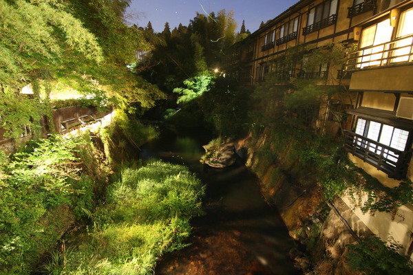 ６月のある夜。館内からホタルが見えました。